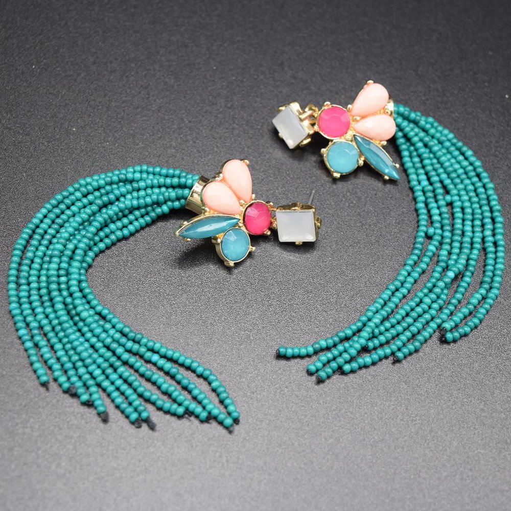 I.N.C. Beaded Fringe Drop Earrings